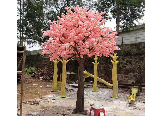 1m Yapay Kiraz Çiçeği Ağacı Fiberglas Ahşap Malzemesi