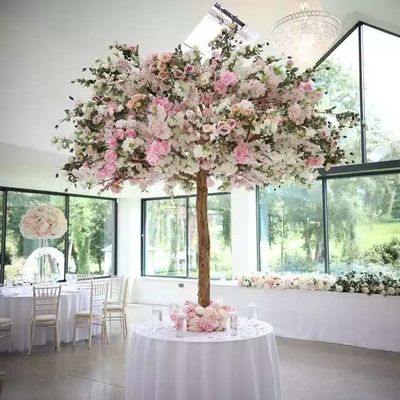 DIY Plastik Yapay Çiçek Ağacı, Doğrudan Dekore Edilmiş Sahte Sakura Ağacı